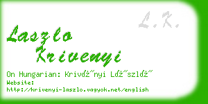 laszlo krivenyi business card